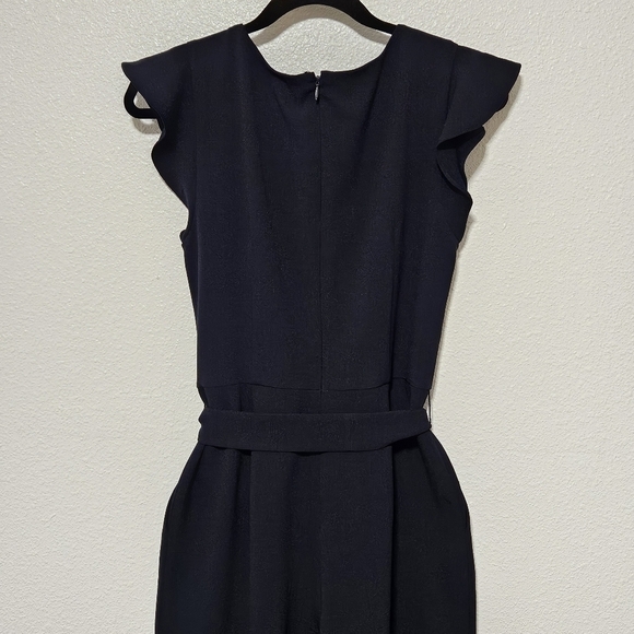 Eliza J jumpsuit with ruffle sleeve belt high rise size 6 - Picture 10 of 13